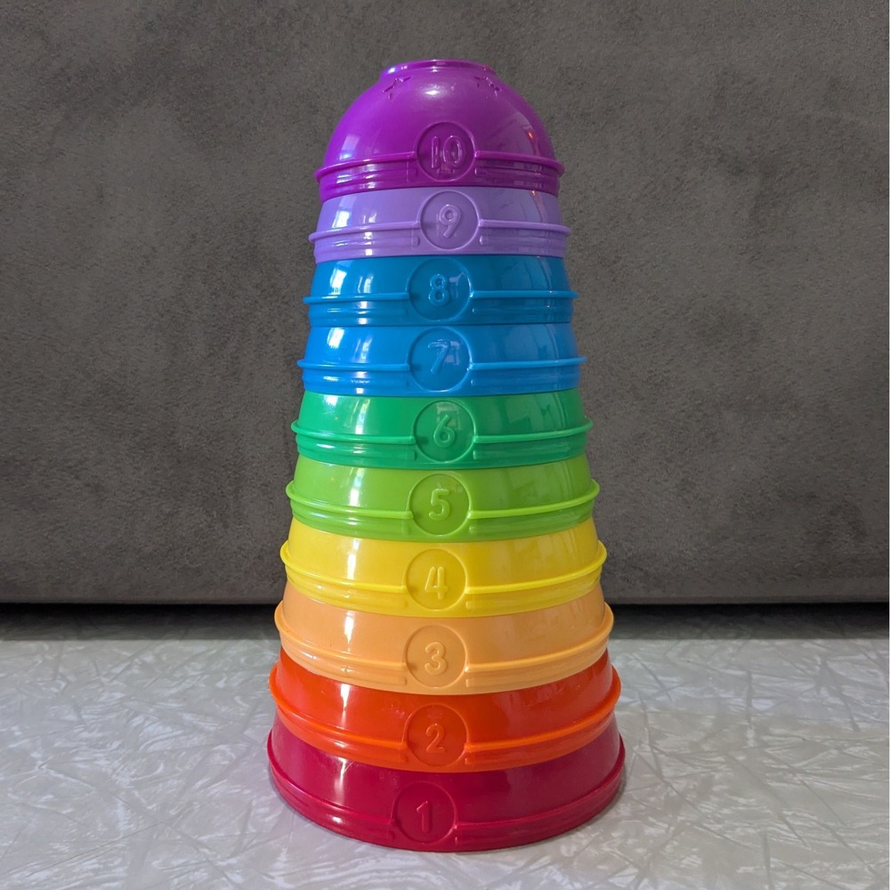 Fisher-Price Stack and Roll Cups 10 Piece Numbered Nesting Stacking Toy Set